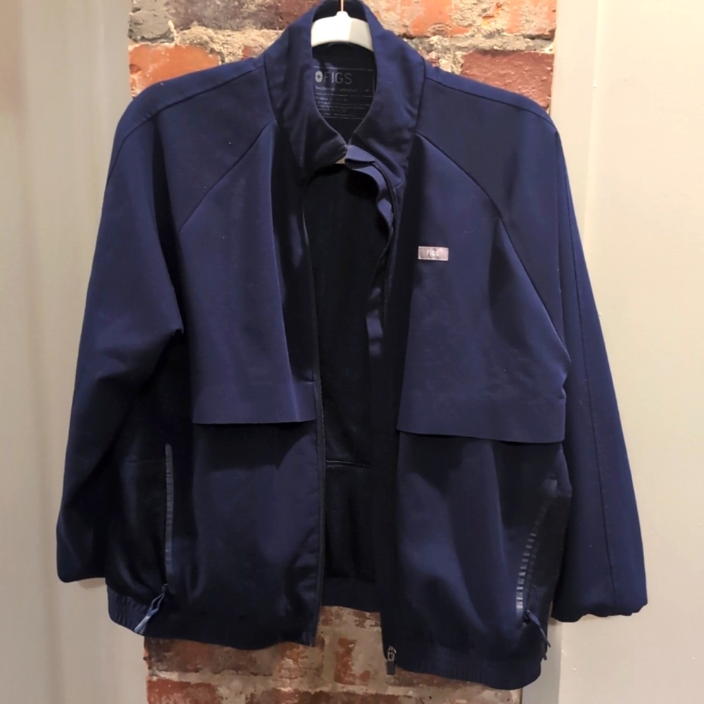 Figs Sydney Scrub Jacket Navy Size Medium
